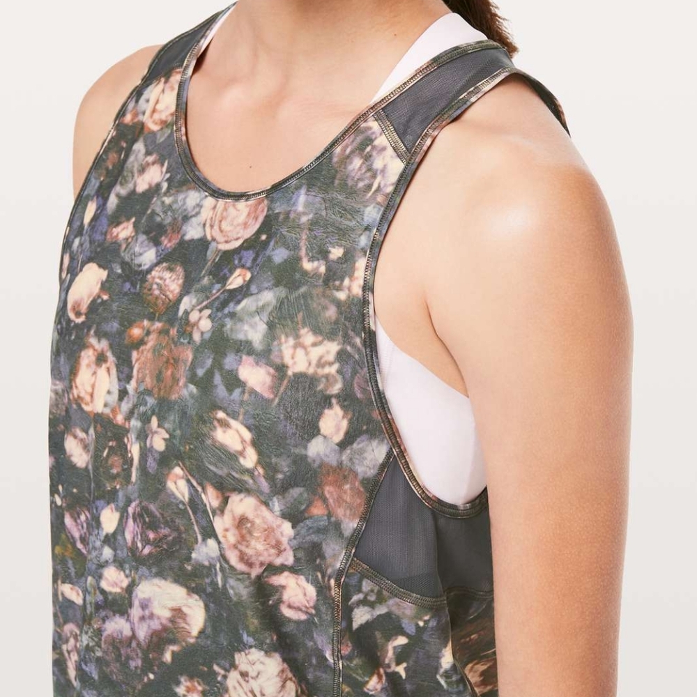 Lululemon Wunder Under Crop II Scallop Pant/Top Set Frosted Rose Multi /Melanite - Picture 8 of 15